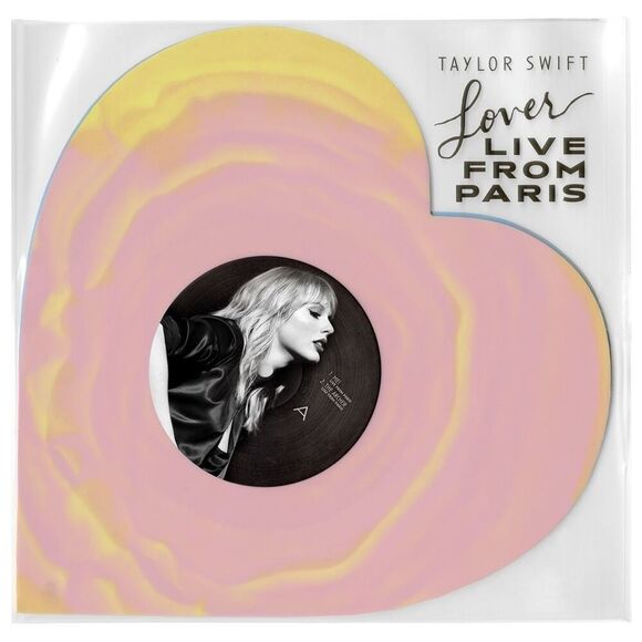 Taylor Swift Lover Live From Paris Heart Shaped Marble Vinyl NEW - Picture 4 of 4